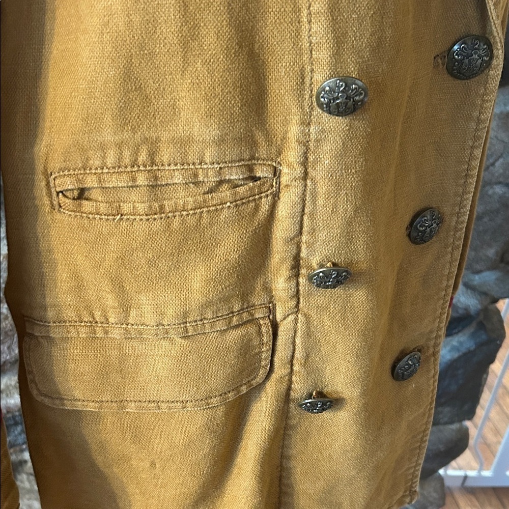 Free People Women's Mustard Double-Breasted Jacket - Picture 3 of 6